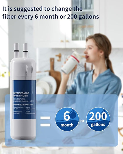 W10295370A Water Filter Replacement Compatible with EDR1RXD1,W10295370,WHR1RXD1,P4RFWB,P8RFWB2L,46-9930,46-9081,Filter 1 (4)