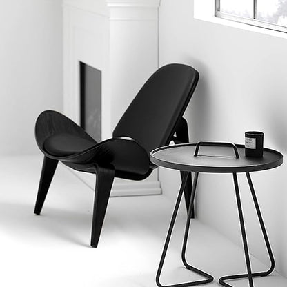 OAKHAM Comfy Shell Chair, Mid Century Modern Accent Chair for Living Room and Bedroom with Protective Foot Pads, Ergonomic (Ebony Black)