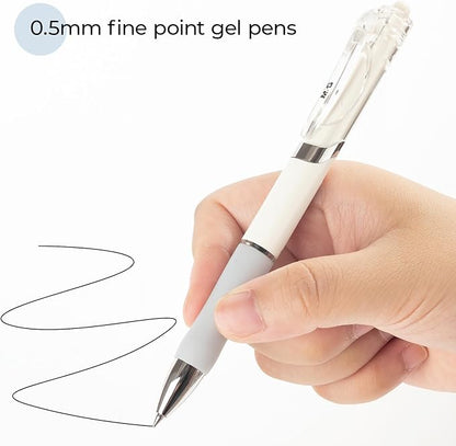 M&G 3 Pcs Gel Pens, 0.5mm Fine Point Smooth Writing Black Ink Gel Pens, Quick Dry Gel Ink Pens Large Capacity with Anti-Slip Grip, Ideal for Journaling Supplies School & Office