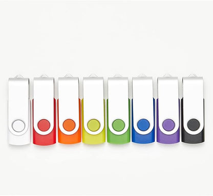 5 Pack 512MB USB Flash Drives in 5 Random Colors USB 2.0 Wholesale Lot Bulk Memory Sticks (5 Pack, 512MB)