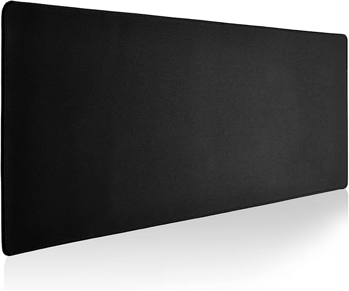 Large Gaming Mouse Pad with Durable Stitched Edges, Non-Slip Rubber Base, Black Mousepad Mouse Mat Desk Pad for Home Office Gaming, 35.4''x15.7''x0.12'', Black