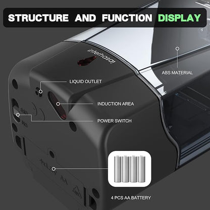 interhasa! Soap Dispenser, Touchless Hand Sanitizer Dispenser Wall Mount Automatic Kitchen Soap Dispenser for Commercial Home, Office, 600ml/20oz Black