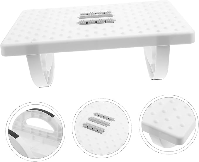 Ergonomic Under Desk Footrest White Foot Stool with Massage Surface and Rocking Motion for Leg Exercise Stable Non-deformable Footrest for Office Home Living Multi-Functional Foot