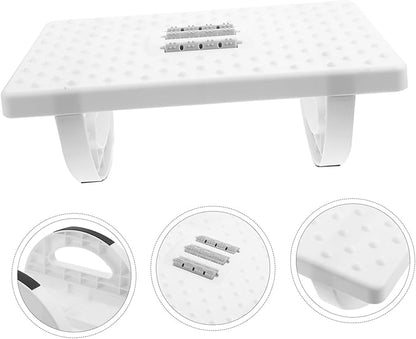 Ergonomic Under Desk Footrest White Foot Stool with Massage Surface and Rocking Motion for Leg Exercise Stable Non-deformable Footrest for Office Home Living Multi-Functional Foot