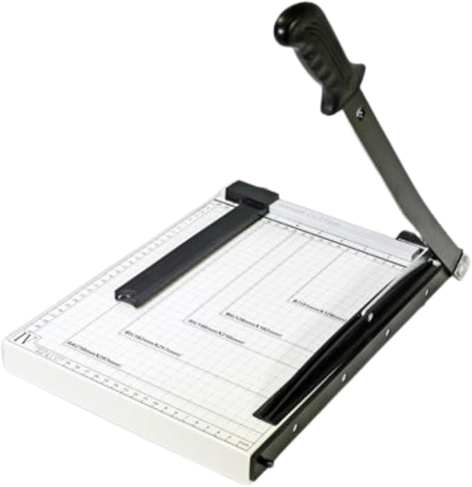 Printfinish Guillotine Paper Cutter - 12" Heavy Duty Paper Cutter with Scoring Board - Paper Slicer with Adjustable Positioning Ruler - Perfect Paper Trimmer and Cardstock Cutter for Office