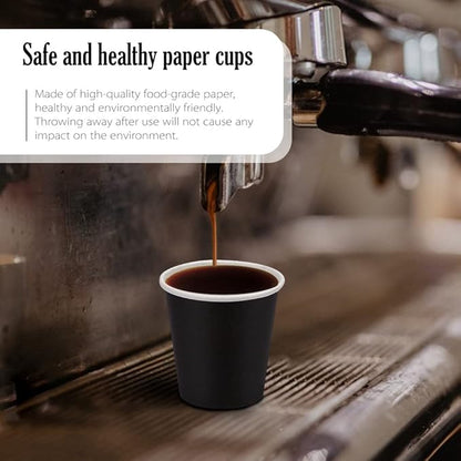 100 Pack 3 oz Paper Cups, Bathroom Moushwash Cups, Disposable Cups, Small Snack Cups for Water, Juice,Candy Ideal for Halloween Party Bathroom and Office (Black)