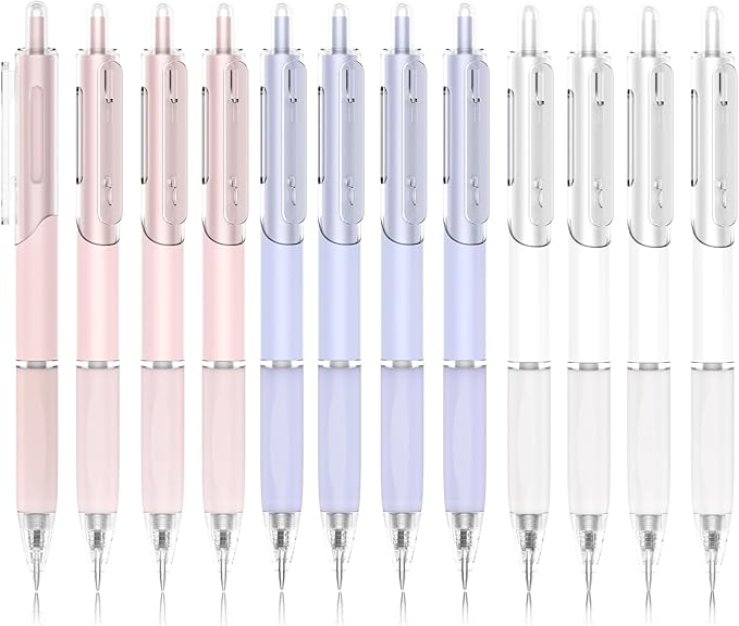 Gel Pens, 12 Pcs Quick Dry Black Ink Pen, Cute Ergonomics Fine Point Smooth Writing Pens, Back to School Office Supplies Fun Aesthetic Pen Gifts for Girl Student Women, 0.38/0.5/0.7mm