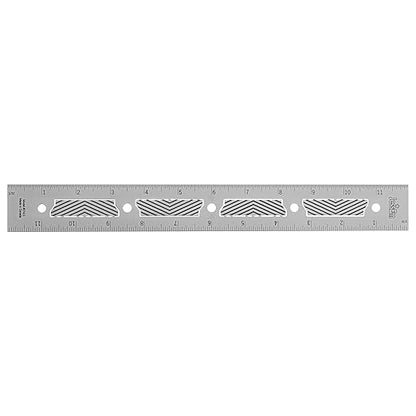 JessEm 07411 Stainless Steel 12 Inch Precision Ruler with Patented Flex Grip and Fade Resistant Markings
