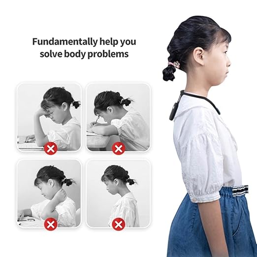 Alomejor Ergonomic Posture Corrector with Intelligent Chip Hunchback Monitoring for Back Neck Support Work Study Office Home – Adjustable Posture Support for Men Women