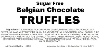 Andy Anand Sugar Free Belgian Chocolate Truffles | Exquisitely Delicious, You Won't Believe They're Sugar Free | Diabetic Friendly Gift Box | Perfect for Connoisseurs, Amazingly Delicious (15 Pieces)