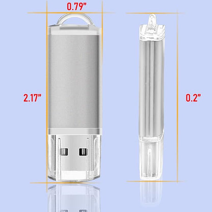 4GB USB Flash Drive 20 Pack Nicepicten Thumb Drives Pack Jump Zip Drive USB 2.0 Flash Drives Mulitipack 4GB Memory Stick with Labels & Lanyards - Silver