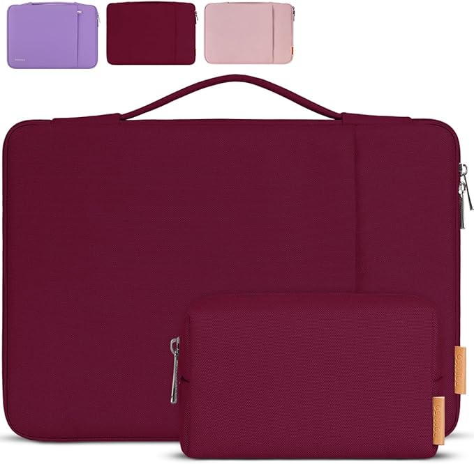 DOMISO Laptop Case Laptop Sleeve Cover Compatible with 15 inch MacBook Air M4/A3241 2025, M3/A3114,M2/A2941,15 inch MacBook Pro A1990 A1707,Compatible with Dell XPS 15 Plus with Small Case,Wine