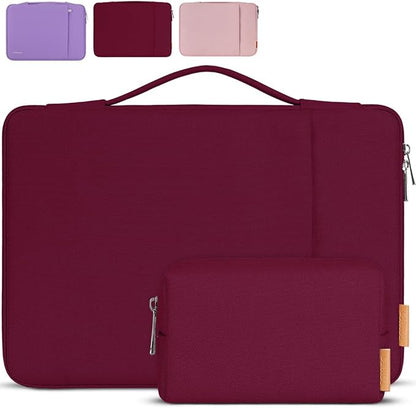 DOMISO Laptop Case Laptop Sleeve Cover Compatible with 15 inch MacBook Air M4/A3241 2025, M3/A3114,M2/A2941,15 inch MacBook Pro A1990 A1707,Compatible with Dell XPS 15 Plus with Small Case,Wine