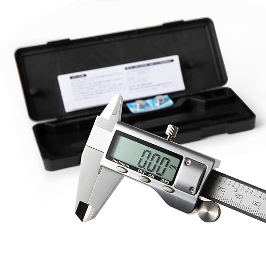 All-Metal Digital Caliper 0-6"Measuring Tool, Micrometer Caliper with Auto-Off Feature, Interchangeable Between inches and millimeters for DIY/Household and 3D Printing