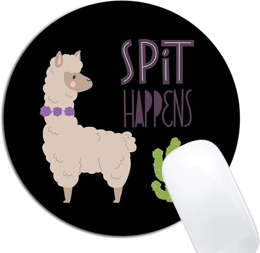 Cute Llamas Alpaca with Cactus Mouse Pad Round Non-Slip Rubber Mousepad Laptop Office Computer Decor Cute Desk Accessories Customized Design Mouse Pad