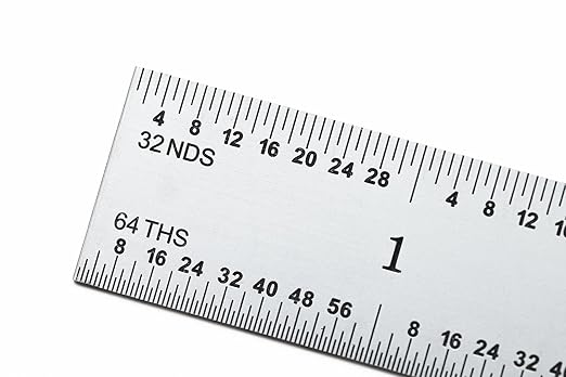 PEC Tools 18" Flexible Mechinist Ruler, High-Quality Carbon Steel with Satin Chrome Finish, 3R Graduation (1/32", 1/64", 1/10", 1/50"), Fully Hardened and Tempered, Made in USA
