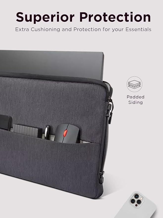 Lenovo Urban Laptop Sleeve 14 Inch for Laptop/ Notebook/Tablet Compatible with MacBook Air/Pro Water Resistant - Charcoal Grey