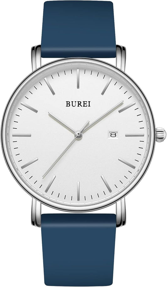 BUREI Men Wrist Watches Fashion Minimalist Analog Quartz Waterproof Watches for Men