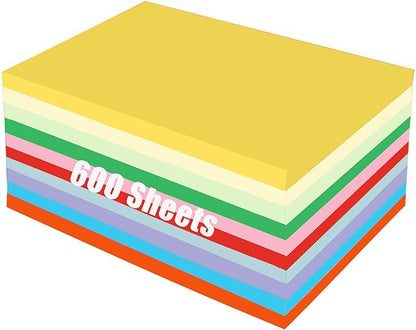 600 Sheets Colored Paper A4 Origami Printer Copy Multipurpose Printing Paper for DIY Craft Scrapbook Office 8.3" X 11.7", 10 Assorted Colors（70 gsm）