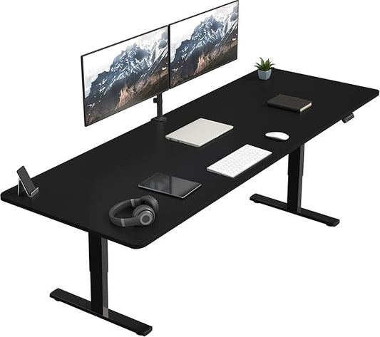 VIVO Large Electric 83 x 30 in Standing Desk, Memory Height Adjustment, 1B Series, Black Top Black Frame, DESK-KIT-1B8B