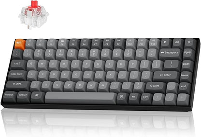 Keychron K2 Max QMK/VIA 2.4 GHz & Bluetooth Wireless Custom Mechanical Keyboard for Mac/Windows/Linux, 75% Layout Keyboard RGB Backlight Red Switch - Black