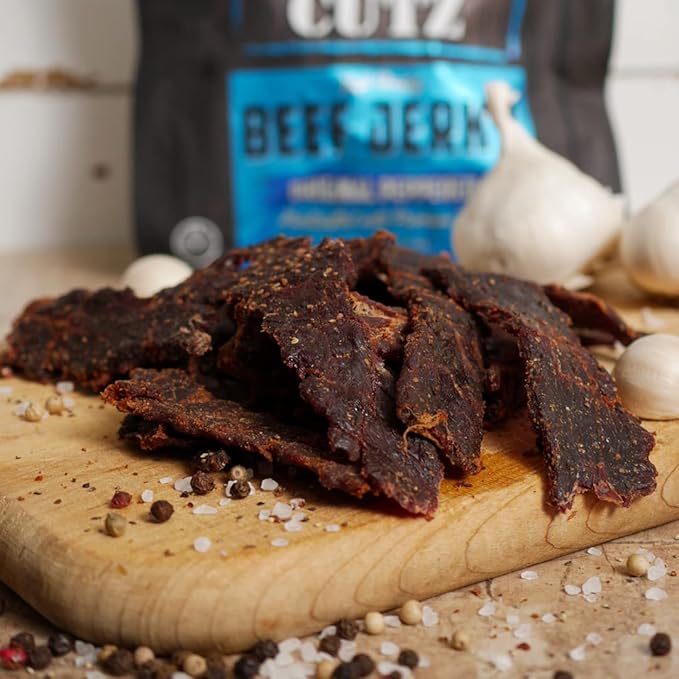 Wicked Cutz Original Peppered Beef Jerky, 36g Protein Per Bag, Tender & Easy to Chew Alternative to Beef Sticks, USA Made High Protein Carnivore Snacks (2 Bags)