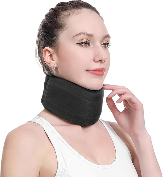 CozyHealth Neck Brace for Neck Pain and Support, Soft Neck Support Relieves Pain & Pressure in Spine for Women & Men, Wrap Align Stabilize Vertebrae Foam Cervical Collar for Sleeping (Black, XS, 2.5" Middle Height)