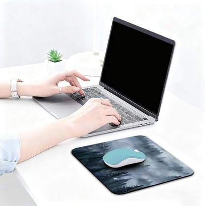 Grey Forest Patterns Desk Mat, Large Gaming Mouse Pad Non-Slip Rubber Base with Stitched Edges, Waterproof Protection for PC Laptop Home Office Desk Decor (12.5x10.5in)