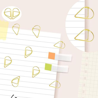 150 Pcs Small Gold Paper Clips Cute Paperclips Decorative Waterdrop Clips Basic Office Supplies for Photo Wedding Invitations