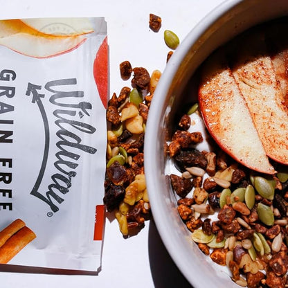 Wildway Keto Granola with Organic Ingredients | Apple Cinnamon | Grain-Free, Gluten-Free Cereal | Vegan, Low Carb & No Sugar Added | Paleo-Friendly, Non-GMO | Nutrient-Rich Fruit & Nut Snack | 8oz