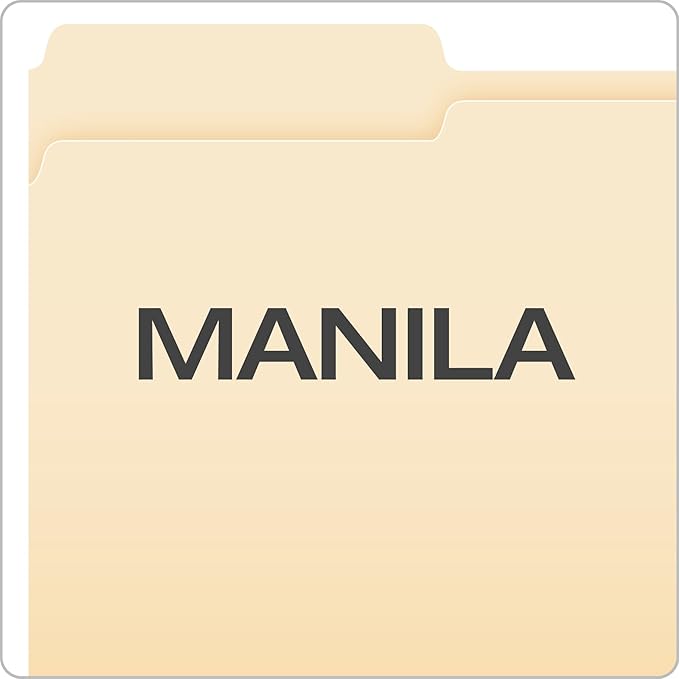 Pendaflex Manila Legal Size File Folders - 1/3-Cut Tabs in Left, Center, Right Positions for Easy Labeling - Manila Folders Ideal for Office, Home Office & Filing Cabinets, 100 Folder(Pack of 5)