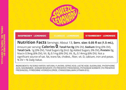 Cirkul Squeeze Lemonade B-Vitamins Flavor Water Variety Pack, Makes 36 Drinks, No Sugar, Zero Calorie Drink Mix, (2 Classic, 2 Strawberry, 2 Raspberry)