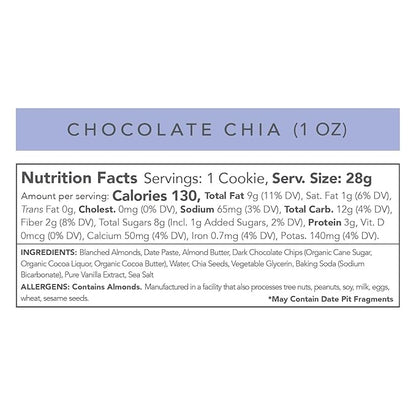 Love + Chew Superfood Soft Baked MINI Cookies, Chocolate Lover Variety, Plant Based Cookie Made With Almonds and Dark Chocolate for Kids and Adults, Vegan Snacks, Gluten Free, Paleo, Non GMO, 18 Pack