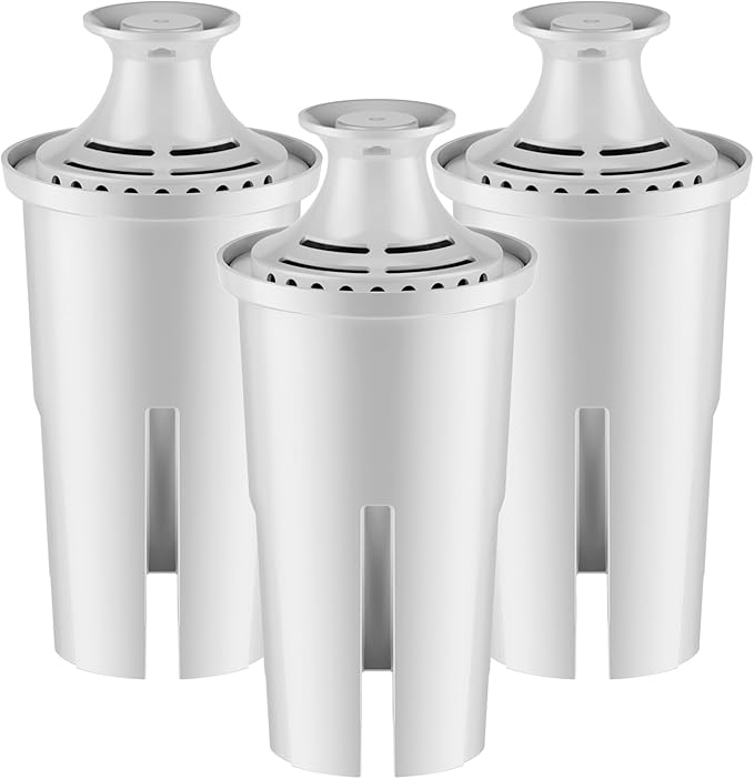 Replacement for Brita Water Filter Pitchers Dispensers, Classic 35557, Ob03, Mavea 107007, Pitchers Grand, Lake, Capri, Wave Lasts Two Months or 40 Gallons (3 Count Pack Of)