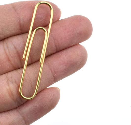 HAHIYO Paper Clips Large 2 inches Length Gold Paperclips Vinyl Coated Prevent Scratching Tearing The Pages Sturdy for Bookmark Organize Home Office School 80 Pack