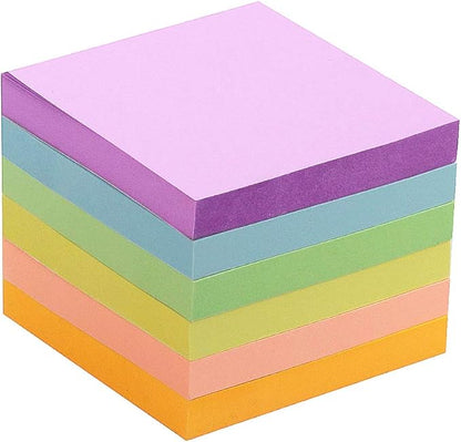 Early Buy Sticky Notes 3x3 Inches, 6 Pastel Color, 100 Sheets/Pad, Repositionable Self-Stick Notes, for Office, School, Home