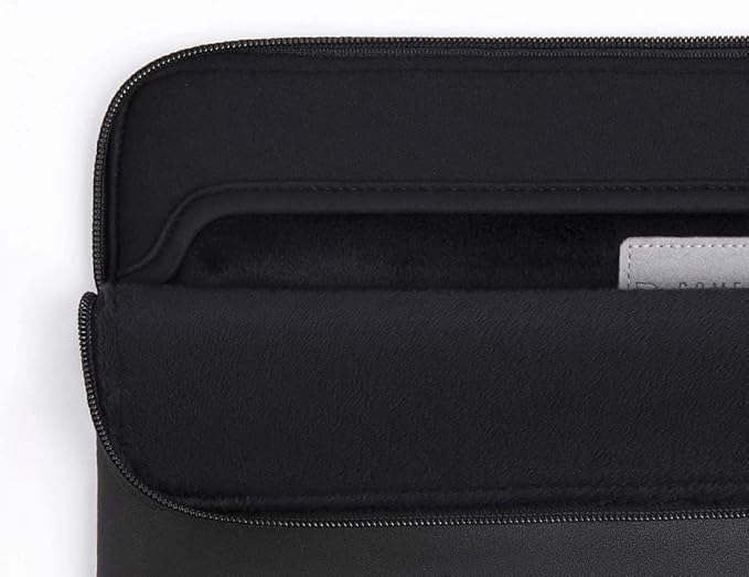 Comfyable Slim Protective Laptop Sleeve 14 Inch Snugly Compatible with MacBook Pro 14-inch M4 M3 M2 M1 Pro/Max 2024, PU Leather Bag Waterproof Cover Notebook Computer Case for Mac, Black