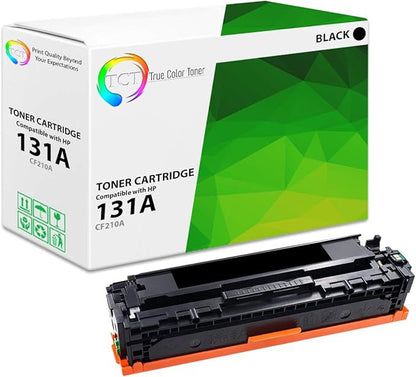 TCT 131A Black Toner Cartridge - Compatible Replacement for HP 131A CF210A Works with HP Laserjet Pro 200 Color M251NW, MFP M276N Printers (1,600 Pages)