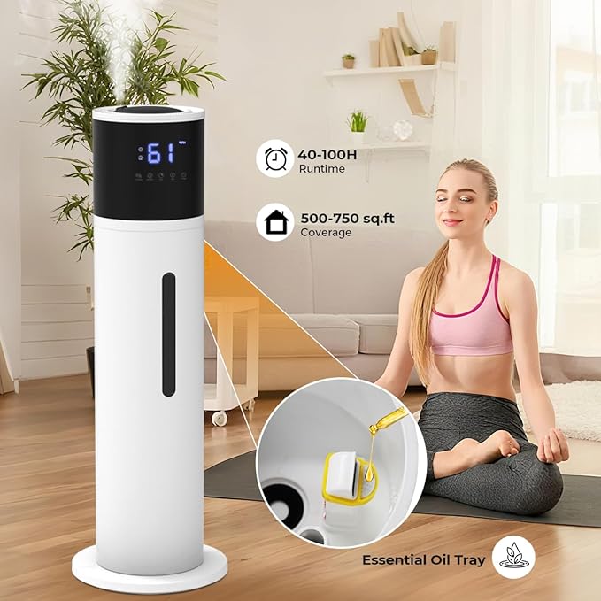 VENTISOL Large Humidifiers for Bedroom, 13L/3.4Gal Quiet Cool Mist Humidifier for Home Large Room, Top Fill Humidifiers for Baby Nursery, Living Room, White