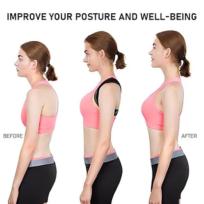 Posture Corrector for Women and Men, Back Straightener Posture Brace Corrector, Upper Back Brace Adjustable Posture Corrector for Back Pain Relief, Corrector de Postura para Hombre Mujer (S)