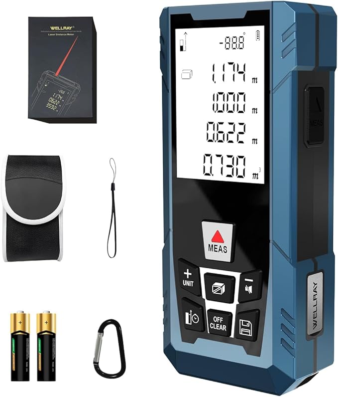 Laser Measuring Tool 500Ft Laser Measurement Tool with Angle Finder 150M Laser Distance Meters Accuracy ±1.5MM Square Footage Measure with Electronic Horizontal Calibration Indoor Easy Read