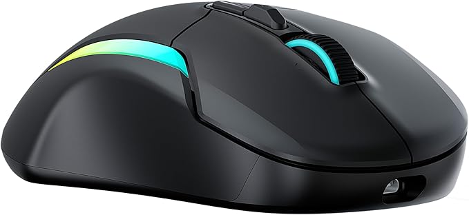 Turtle Beach Kone II Air – Wireless Ergonomic RGB Gaming Mouse, 350-Hr Battery, 26K DPI Optical Sensor, 100M Click Optical Switches, 21 Customizable Inputs, 4D Free-Spin Scroll Wheel – Ash Black
