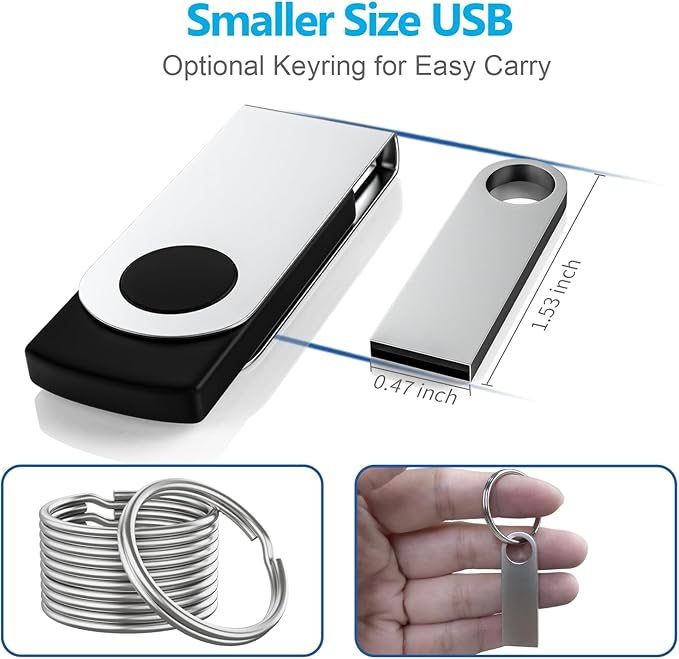 ABLAZE Custom Flash Drive 64GB 10 Pack, Personalized USB with Your Logo Metal Thumb Drives USB 2.0 Memory Stick Pendrive (Sliver)