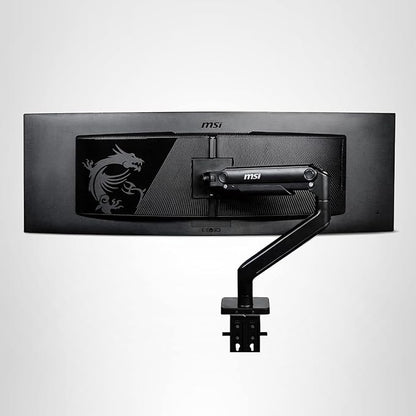 MSI MAG MT201 - Premium Heavy Duty Single Monitor Stand Arm, Supports 17-49" Screens and 44 lbs, VESA Compatible, Adjustable Spring Assisted Mount, Clamp & Grommet, Quick Release Plate - Black