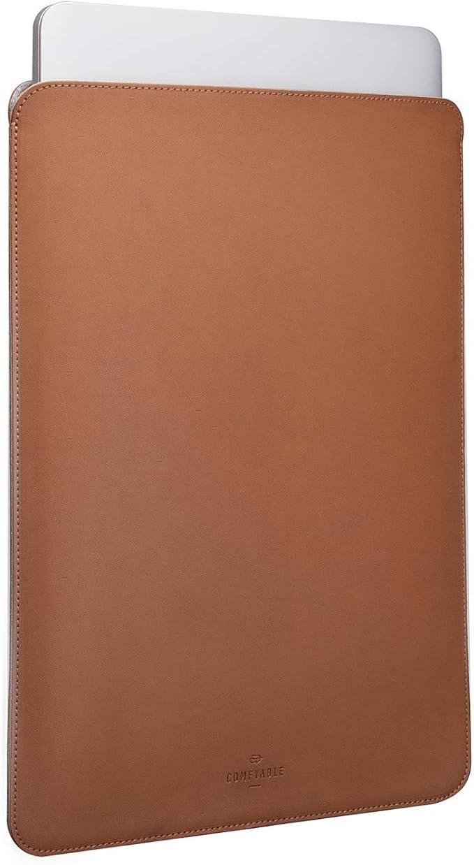 Comfyable Laptop Sleeve 15 Inch Precisely Compatible with MacBook Air 15" M4 2025 A3241 & M3 2024 A3114 & M2 2023 A2941, Faux Leather Cover Case, Brown