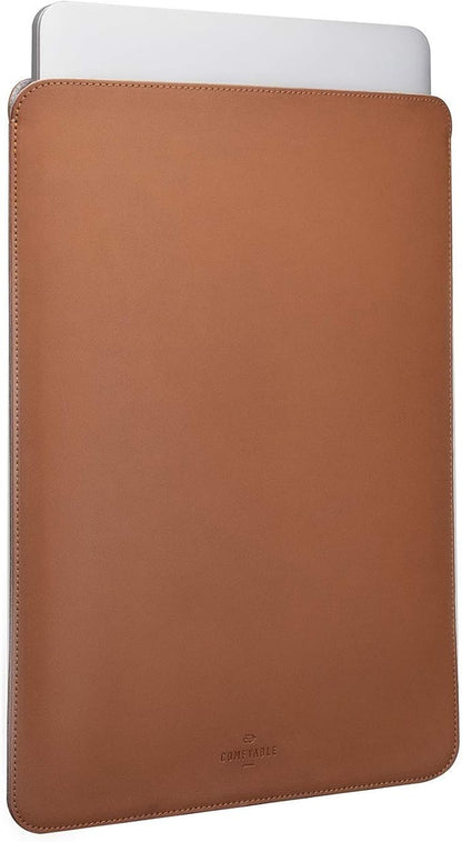 Comfyable Laptop Sleeve 15 Inch Precisely Compatible with MacBook Air 15" M4 2025 A3241 & M3 2024 A3114 & M2 2023 A2941, Faux Leather Cover Case, Brown