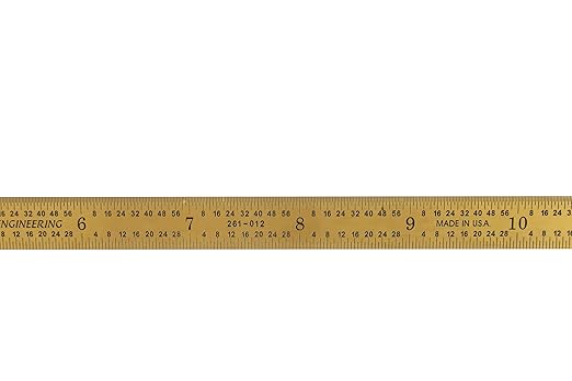 PEC Tools Flexible 12" x 300mm Ruler, Titanium Nitride Coating, Markings of 1/32", 1/64", 0.5mm & 1mm, Suitable for Engineers and Technicians Working Between Imperial and Metric Systems, Made in USA