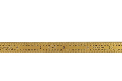 PEC Tools Flexible 12" x 300mm Ruler, Titanium Nitride Coating, Markings of 1/32", 1/64", 0.5mm & 1mm, Suitable for Engineers and Technicians Working Between Imperial and Metric Systems, Made in USA
