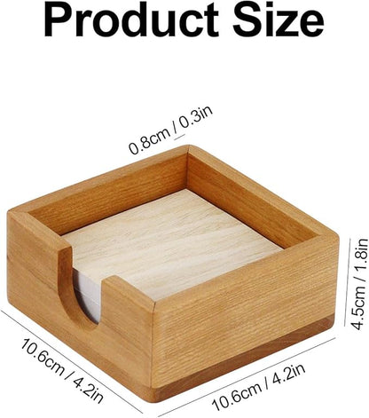 MultiBey Cherry Wood Sticky Note Holder, Self -Sticky Note Pad Holder, Thicked Wooden Post it Note Dispenser Memo Pad Holder, Desktop Accessories Organizer for Office School Home