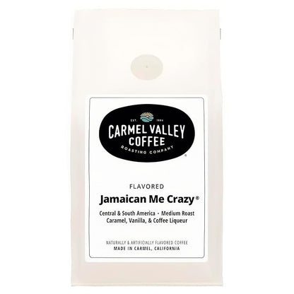 Carmel Valley Coffee Roasting Jamaican Me Crazy® – Medium Roast, Whole Bean, Caramel, Vanilla & Coffee Liqueur Flavored, 12 Ounce Bag (Pack of 1)